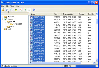Undelete SD card Screenshot